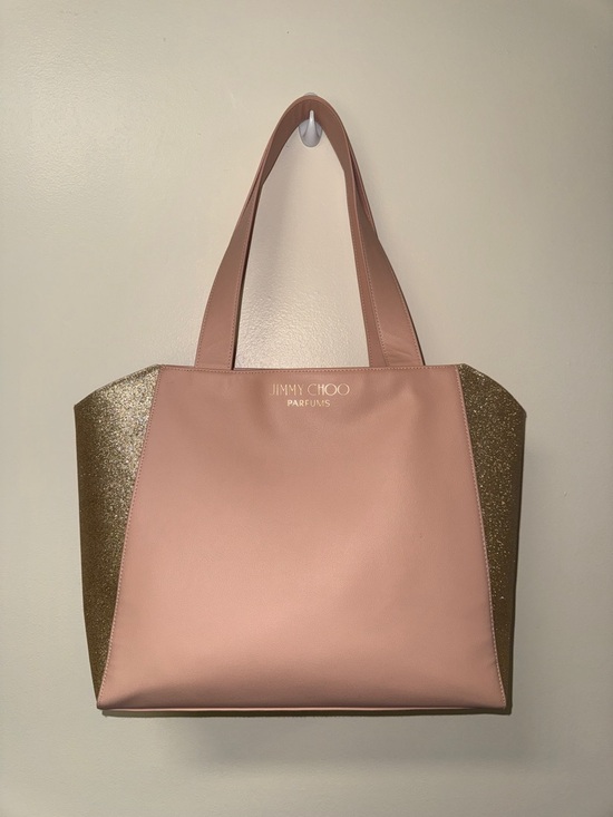 Jimmy Choo Handbags - Jimmy Choo Blush Pink Tote with Gold Glitter